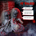 Haunt & Co 2.8ft Halloween Scary Yard Decorations, Twin Girls Halloween Standing Decoration, Animated Haunted House Halloween Party Prop Decoration, with Creepy Sounds