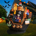 Haunt & Co 7 FT Halloween Inflatable Skeletons Ghosts on Pirate Ship Lights Decor Outdoor Indoor Holiday Decorations, Blow up Lighted Yard Decor, Giant Lawn Inflatables Home Family Outside Decor