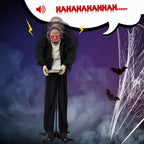 Haunt & Co 5ft Waiter Animated Creepy Halloween Animatronics Waiters w/ Pre-Recorded Screaming