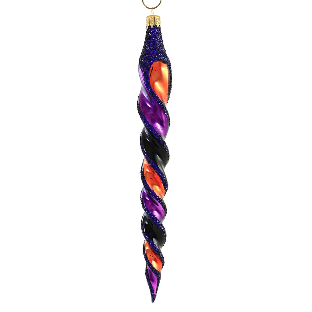 Haunt & Co Sbk Gifts Holiday Orange Black Purple Twist Set/3 Halloween Ornament Retro