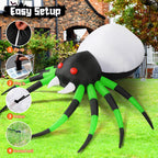 Haunt & Co Halloween Inflatable 8 FT Halloween Blow Up Spider, Halloween Inflatables Spider Giant Spider Inflatable with LED Lights Built-in, Outdoor Clearance for Halloween/Holiday
