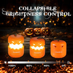 Haunt & Co EverBrite 3-Pack Halloween Pumpkin Lantern, Collapsible Jack O Lantern Pumpkins with Lanyard, Halloween Party Favors, Light up Pumpkin Outdoor