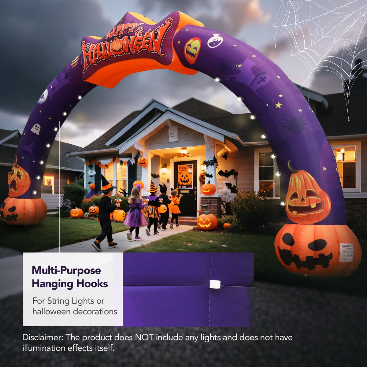 Haunt & Co Wellcomer 27ft Halloween Giant Inflatable Pumpkin Arch with Built-in Blower - Halloween Outdoor Decor