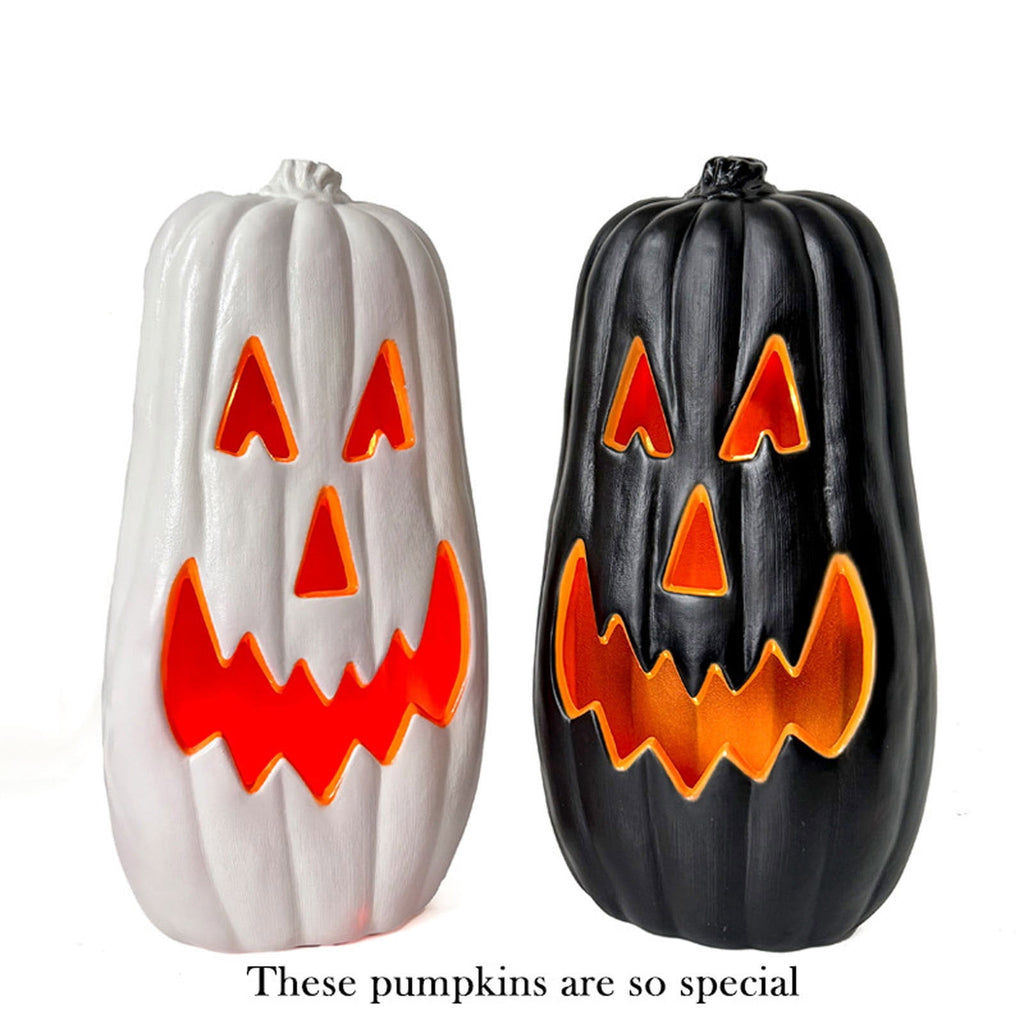 Haunt & Co SUYOLL Halloween Decorations LED Pumpkin Light Up Desktop Ornament For Indoor Outdoor Party Decoration Glowing Figurine