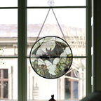 Haunt & Co Small Christmas Gift - Halloween Bat Stained Glass Hanging Ornament - Merry Christmas Tree Decor, Thoughtful Holiday Gift for Mom, Dad, Friends, Family
