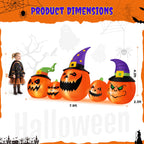 Haunt & Co (2 pack) 8FT Halloween Inflatable Pumpkins Blow ups Outdoor Decorations, Five Pumpkins with LED Lights