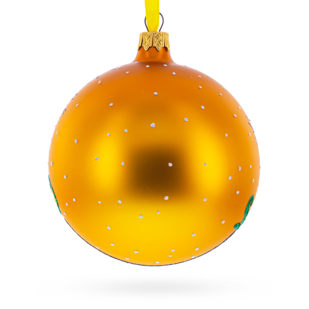 Haunt & Co Enchanting Witch Riding Pumpkin Glass Ball Halloween Ornament 4 Inches