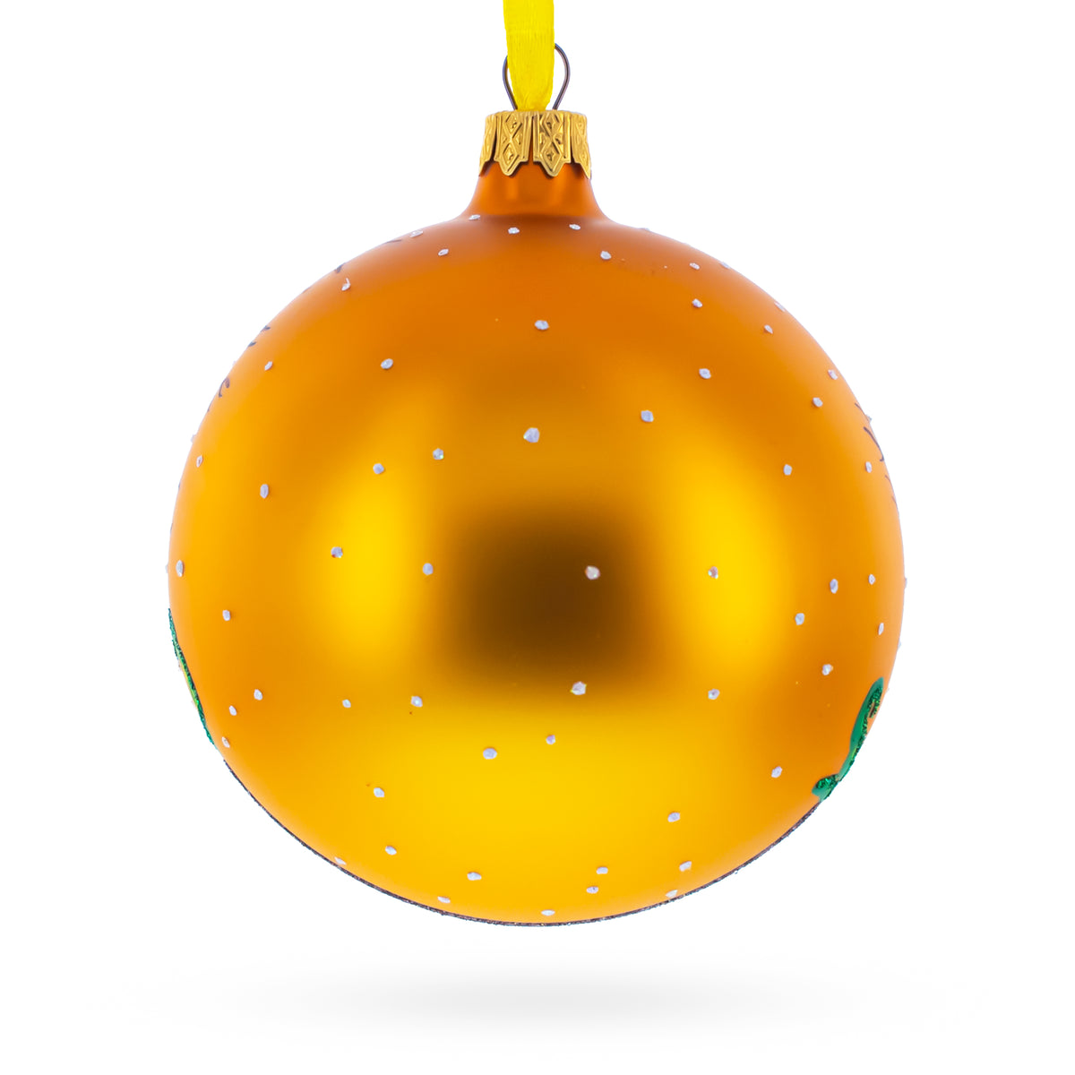 Haunt & Co Enchanting Witch Riding Pumpkin Glass Ball Halloween Ornament 4 Inches