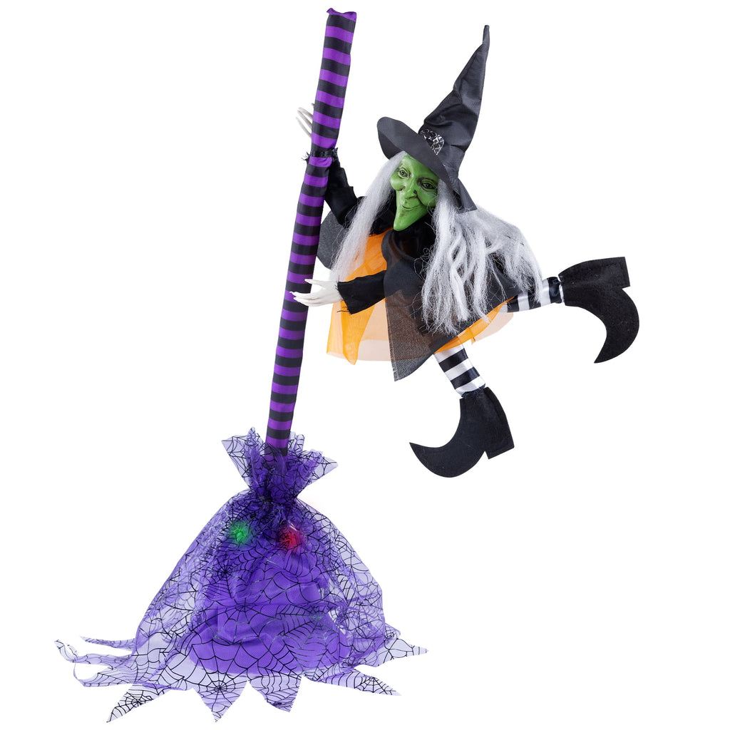 Haunt & Co Animated Flying Witch with Broom - 25"