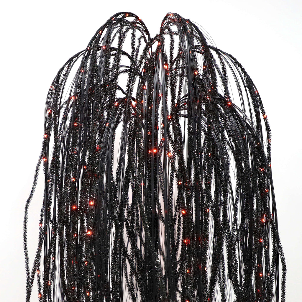 Haunt & Co 6 ft Black Willow Tree with Orange and Purple LED Lights