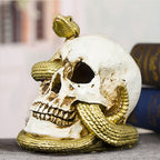 Haunt & Co FFENYAN Halloween Decorations Snake Skull Decoration Ornaments With Lights Crafts White