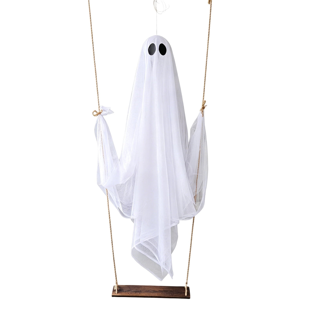 Haunt & Co Halloween Decorations Outdoor, Large Multicolor Swing Hanging Ghost Ornament Set of 3, Wind Sway Spooky Silhouette Decor for Yard Tree Porch Halloween Party Festival
