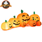 Haunt & Co Gymax 7.5ft Inflatable Halloween Pumpkins Set 7 Pumpkins Patch w/ Energy-saving LED & Adapter