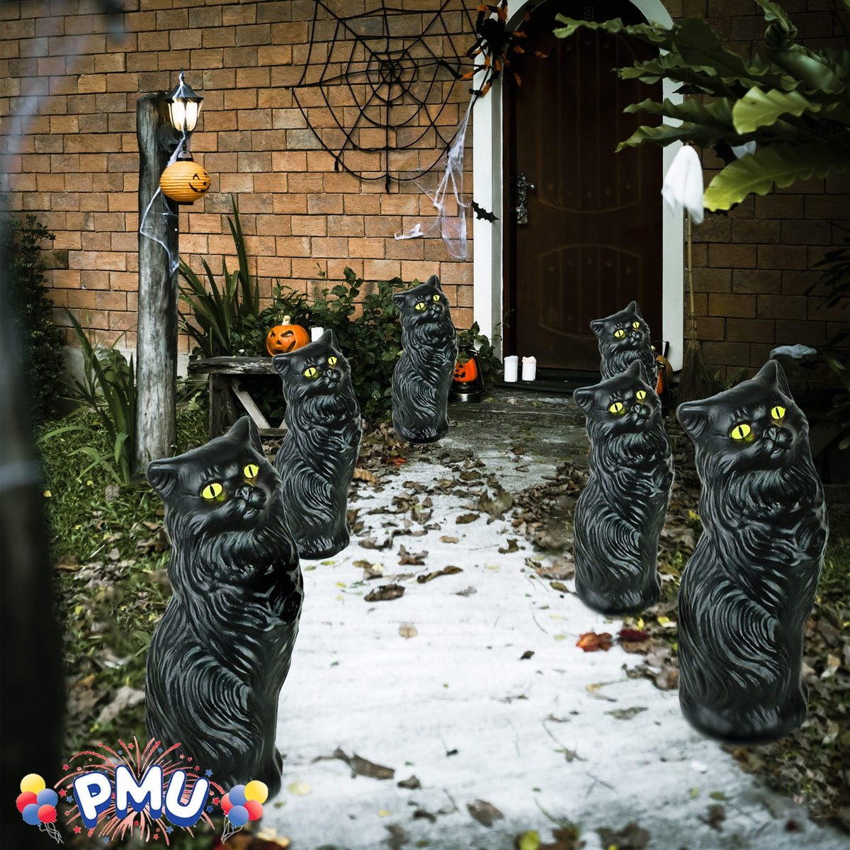 Haunt & Co PMU Halloween Black Cat - Blow Mold Plastic Cat Statue - Perfect Décor for Halloween, Home, Yard, Lawn, Garden, Indoor and Outdoor - Best