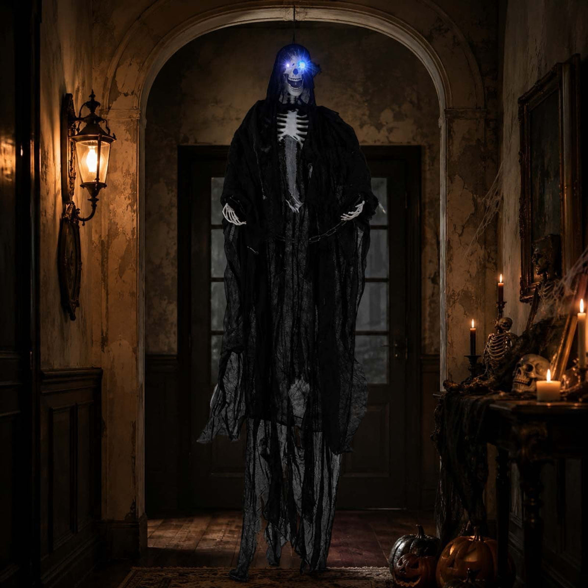 Haunt & Co Glow in the Dark Halloween Ornament Cloth Hanging Decor Black 1 Count