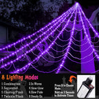 Haunt & Co Scidweet Outdoor, 350 LED Halloween Spider Web Lights with 79" Giant Spider for Home Garden Yard Decor