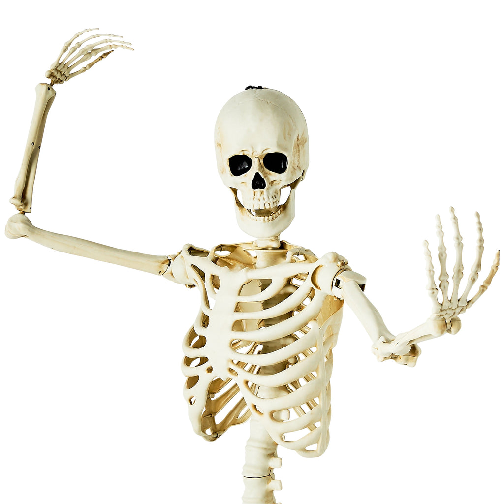Haunt & Co Hanging Posable Skeleton Decoration, White, 5', Halloween