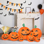 Haunt & Co 7.4' Halloween Inflatables Outdoor with LED Lights 7pcs Blow up Pumpkins