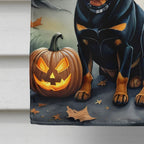 Haunt & Co Halloween Rottweiler Dog House Flag 28x40IN Double-Sided Polyester Decorative Sleeve Pole Flag