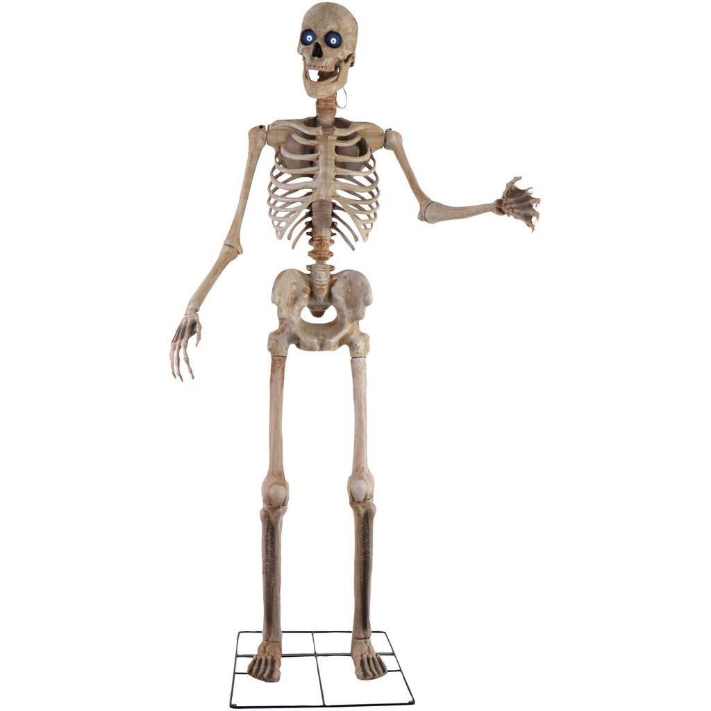 Haunt & Co 8 ft Tall Motion-Activated Towering Skeleton, Premium Talking Halloween Animatronic Decoration, Plug-In