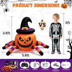 Haunt & Co (2 pack) 2.6ft Remote Control Halloween Inflatable with Music Lights,Pumpkin Spider Car Blow ups Rc Car,Indoor Outdoor Decorations