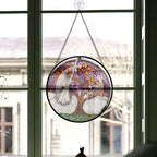 Haunt & Co Eco Friendly Christmas Gift - Halloween Witch Magic Spooky Purples Christmas Stained Glass Hanging Ornament - Snowflake-Inspired Holiday Tree Decoration, Gift for Family & Friends, 2025 Edition