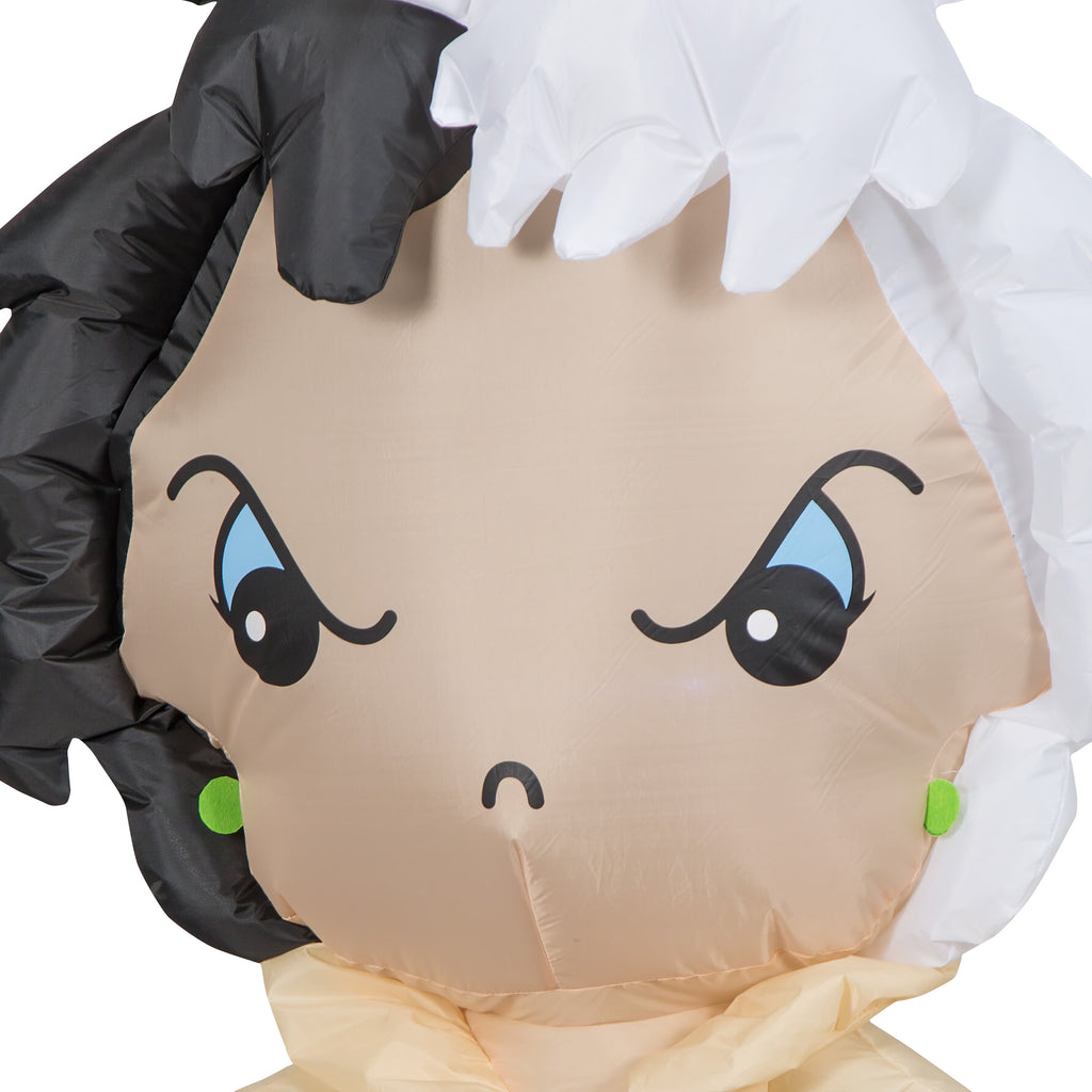 Haunt & Co Disney Cruella with "Unhappy Halloween" Banner