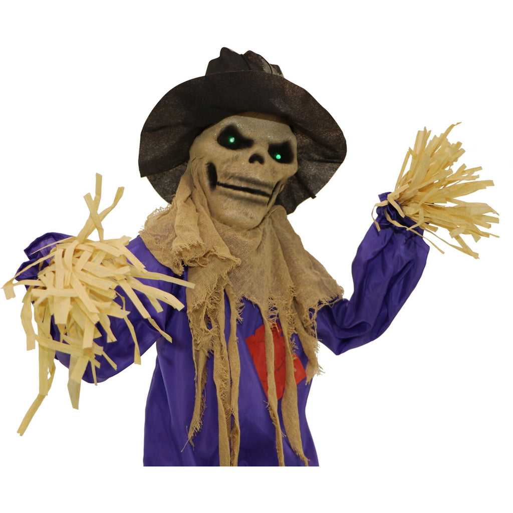 Haunt & Co 6 ft Standing Halloween Scarecrow Yard Decoration with LED Green Eyes