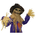 Haunt & Co 6 ft Standing Halloween Scarecrow Yard Decoration with LED Green Eyes