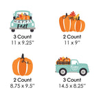 Haunt & Co Big Dot of Happiness Happy Fall Truck - Lawn Decorations - Outdoor Harvest Pumpkin Party Yard Decorations - 10 Piece