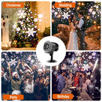 Haunt & Co Outdoor high brightness snowflake projection light, holiday decoration ambient light, Christmas Halloween laser light, light show, waterproof function, indoor home, Christmas, wedding Mother's Day