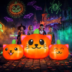 Haunt & Co 6.2FT Halloween Inflatable Pumpkin Cat Outdoor Decorations, Halloween Blow Ups with Lights