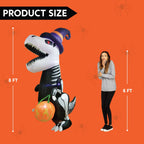Haunt & Co 8 FT Halloween Inflatable Skeleton Dinosaur with Build-in LEDs Pumpkin Decorations,Halloween Outdoor Decorations Blow up Yard Decorations