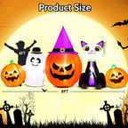 Haunt & Co 8ft Halloween Inflatable Pumpkins Outdoor Decor with Black Cat and Spectre,Built-in LED Lights