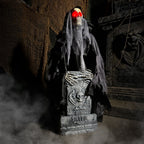 Haunt & Co 3 ft Touch-Activated Rising Reaper with Tombstone Halloween Accessory