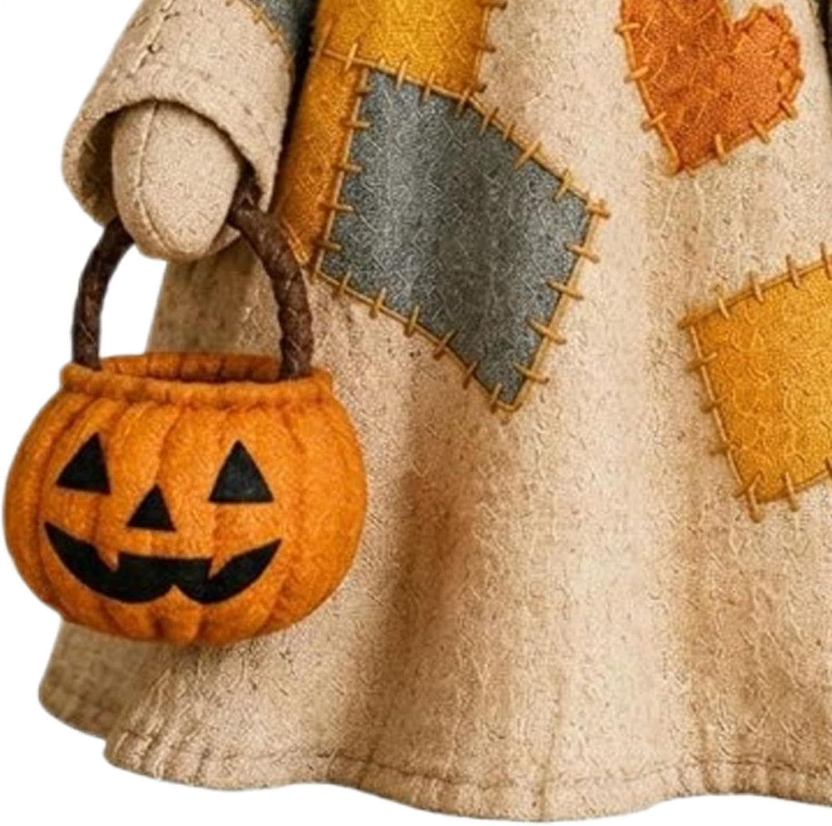 Haunt & Co 2PCS Lighted Vintage Patchwork Ghost, 13.8" Halloween Warm Lighted Centerpiece for Indoor Desk Ornaments, Tradition Patchwork Design Gifts for Family Party Favors