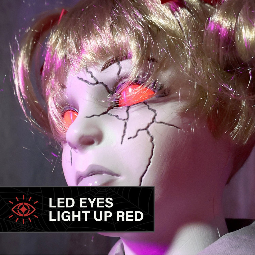 Haunt & Co Apocalypse Twins Halloween Animatronics with Red Eyes & Head Sync, 3-Ft
