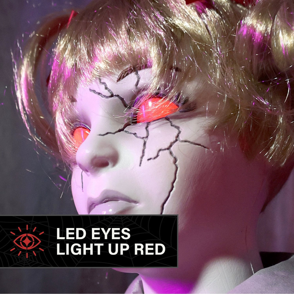 Haunt & Co Apocalypse Twins Halloween Animatronics with Red Eyes & Head Sync, 3-Ft
