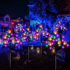 Haunt & Co 2 packs 40 LED Solar Halloween Lights, 2 Modes Halloween Bats Spiders Pumpkin Lights