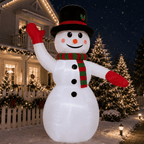 Haunt & Co 8ft Snowman Christmas Inflatables, Blow up with LED Lights Built-in for Holiday/Party/Yard/Garden Decoration