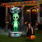 Haunt & Co 8' Halloween Inflatables UFO Alien Decoration Outdoor Light-up Holiday Decoration
