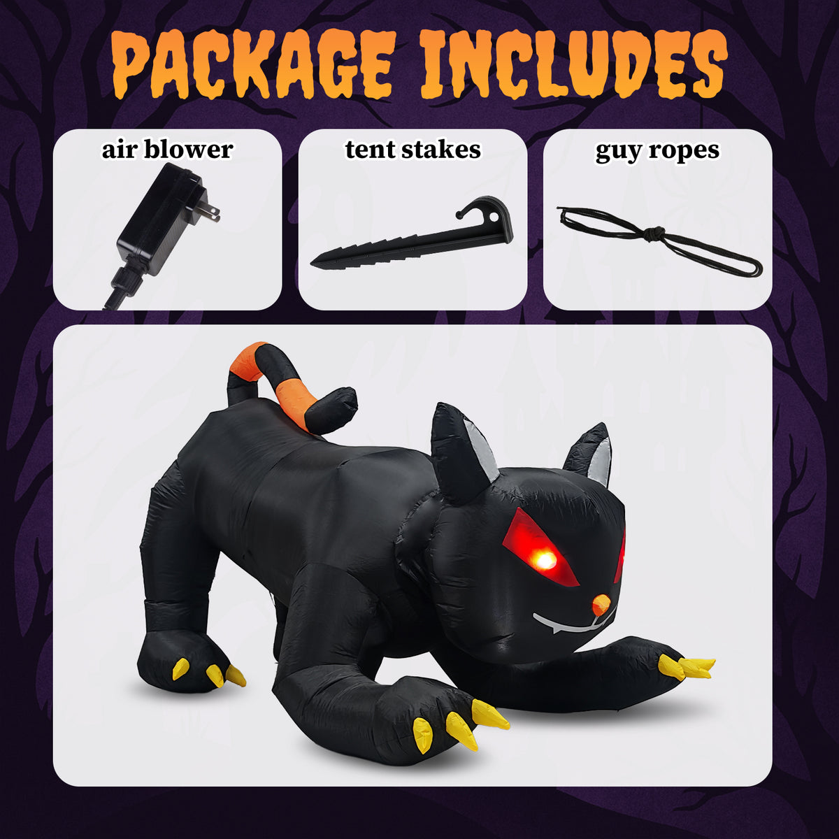 Haunt & Co 4.5' Halloween Inflatables Outdoor Giant Cat Blow up Decor