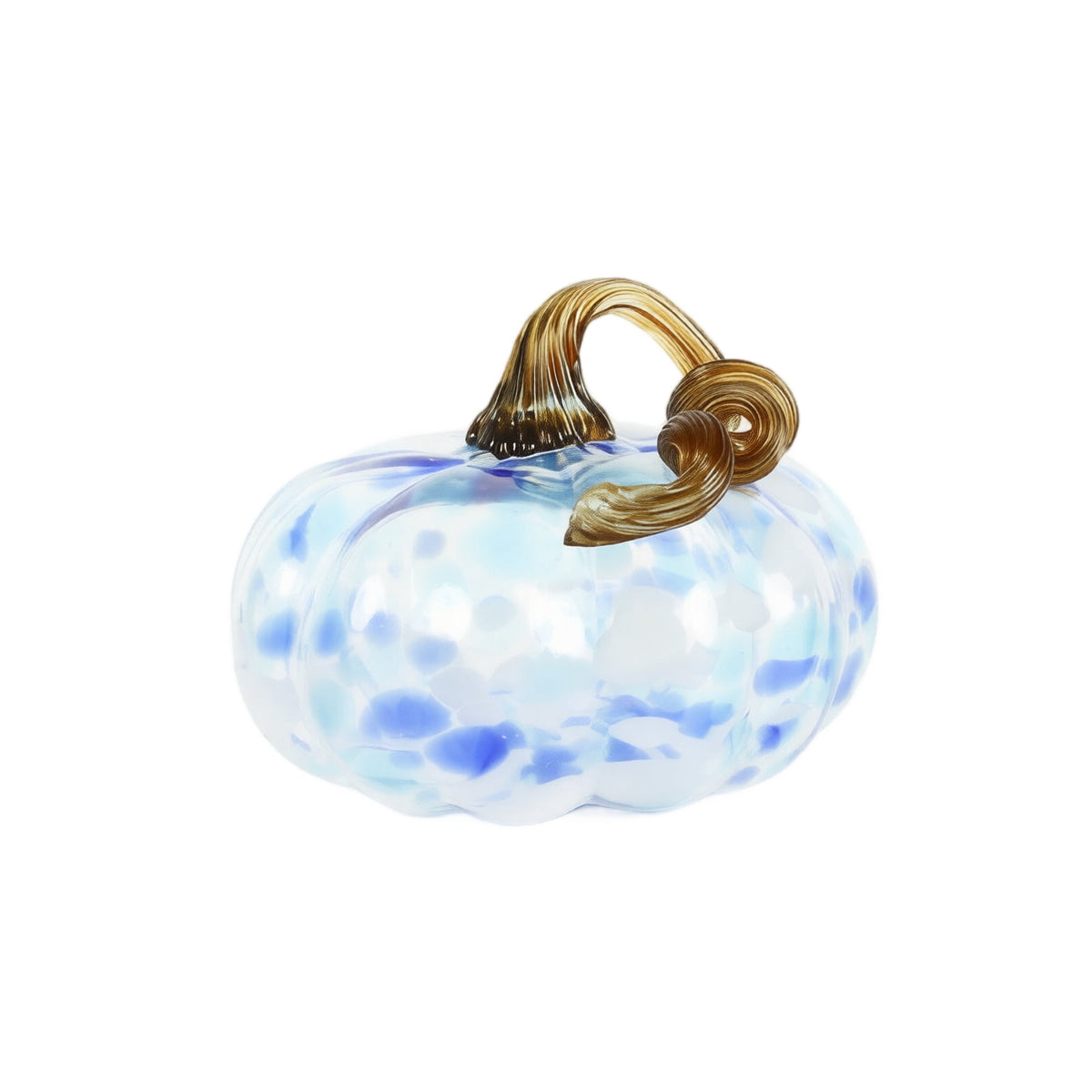 Haunt & Co Hand Blown Glass Pumpkin Figurines Halloween Decorations - Colorful Halloween Pumpkin Ornaments with Unique Swirl Patterns, Festive Tabletop & Tree Hanging Decoration