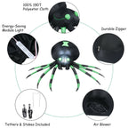 Haunt & Co Gymax 6FT Halloween Inflatable Blow-Up Spider w/ LED Lights Outdoor Yard Decoration