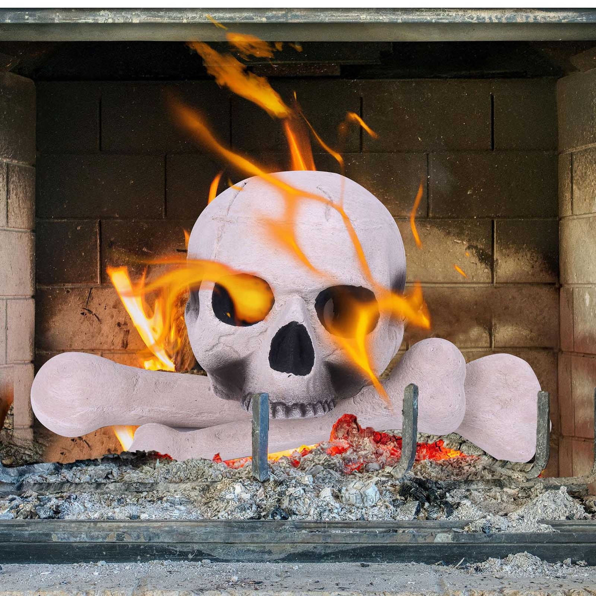 Haunt & Co MXTPOV Halloween Burning Skull Ornament Festival Party Top Burning Ceramic Crafts Decoration Home Decor