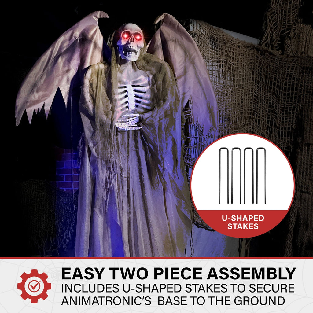 Haunt & Co 5.5 ft Life-size Animatronic Reaper with Wings