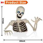 Haunt & Co 48" Halloween Giant Groundbreaker Skeleton with LED Light Moving Eyes, Creepy Sound Effect