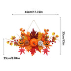 Haunt & Co Gaecuw Halloween Maple Leaf Pumpkin Hanging Decor Fall Festival Wall Ornament for Front Door Party Indoor Supplies