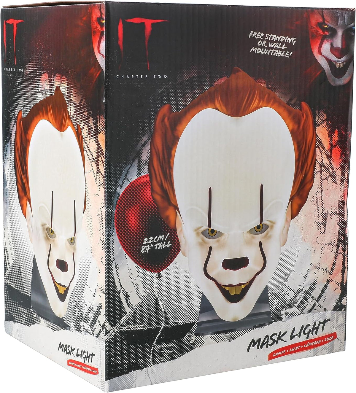 Haunt & Co Paladone Halloween White Pennywise Mask, 15.5" x 18.2"