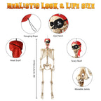 Haunt & Co Yescom Pirate Life Size Skeleton Poseable Full Size 5.6 Ft Haunted House 2026